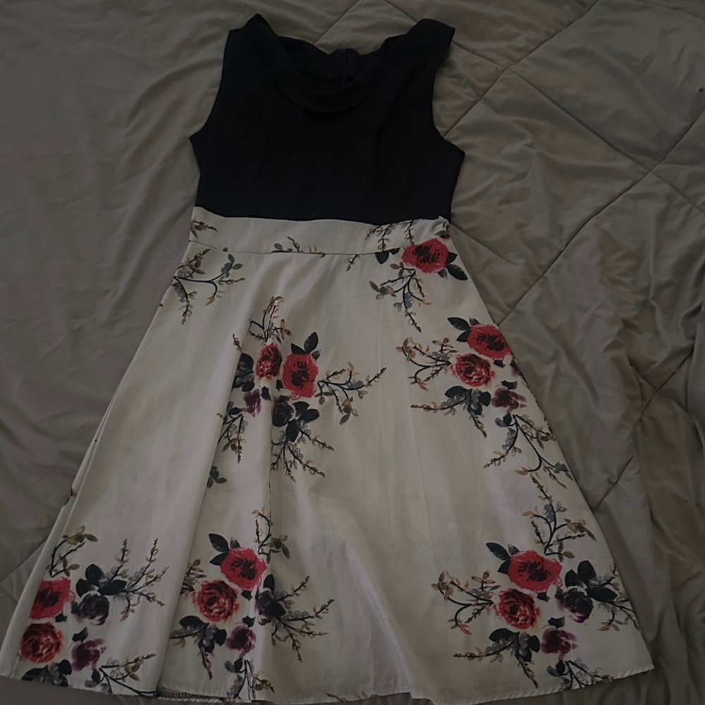 Floral Black and Cream Women's Skirt